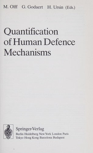 Quantification of Human Defence Mechanisms (Recent Research in Psychology)