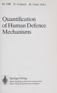 Quantification of Human Defence Mechanisms (Recent Research in Psychology)