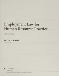 Employment Law for Human Resource Practice