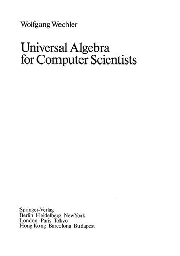 Universal Algebra for Computer Scientists