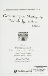 Governing and Managing Knowledge in Asia