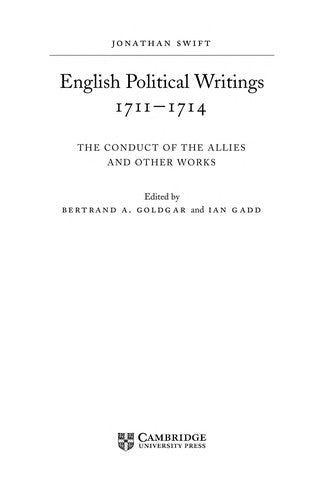 English Political Writings 1711-1714 'The Conduct of the Allies' and Other Works