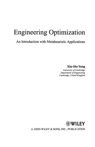 Engineering Optimization An Introduction with Metaheuristic Applications