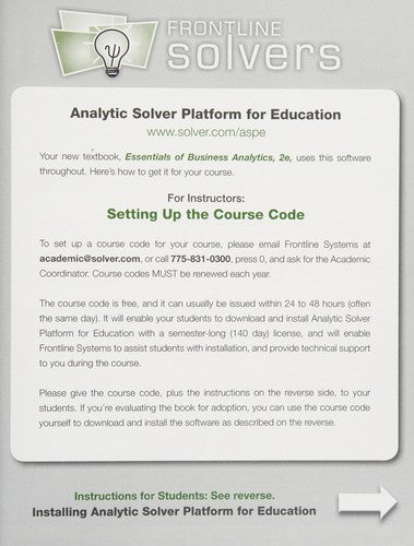Essentials of Business Analytics