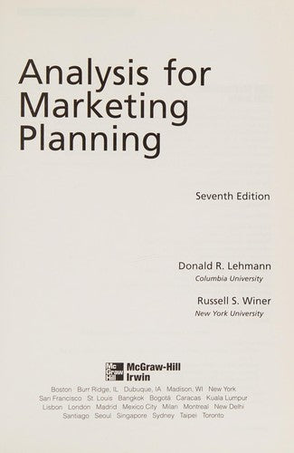 Analysis for Marketing Planning
