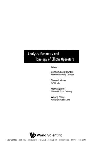 Analysis, Geometry and Topology of Elliptic Operators