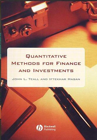 Quantitative Methods for Finance and Investments