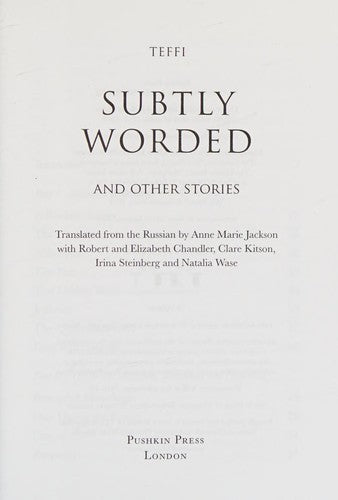 Subtly Worded and Other Stories